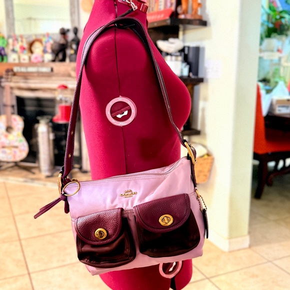 Coach Handbags - COACH Colorblock Nylon /Leather Cargo Shoulder Bag